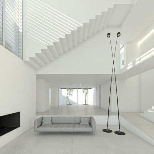 05 soggiorno pavimento in gres living divani rod max lampada da terra sampei