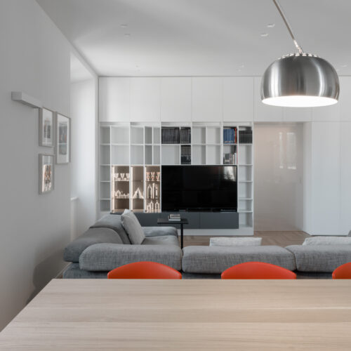 4 B0037288 soggiorno tavolo e mobili su misura sedie orange red knoll