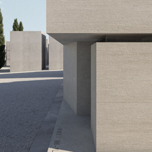 Tomba 05 cappella funeraria blocchi di travertino bianco ascolano